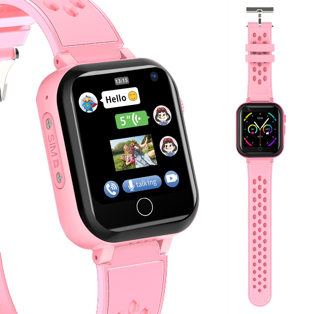 Ddioyiur Smart Watch For Kids, 4G Kids Phone Smartwatch With Gps Tracker, Wifi, Sms, Call,Voice & Video Chat,Bluetooth,Audio Rec